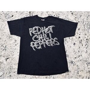 Vintage Y2K Red Hot Chili Peppers RHCP Concert Tour T-Shirt Black L 2010